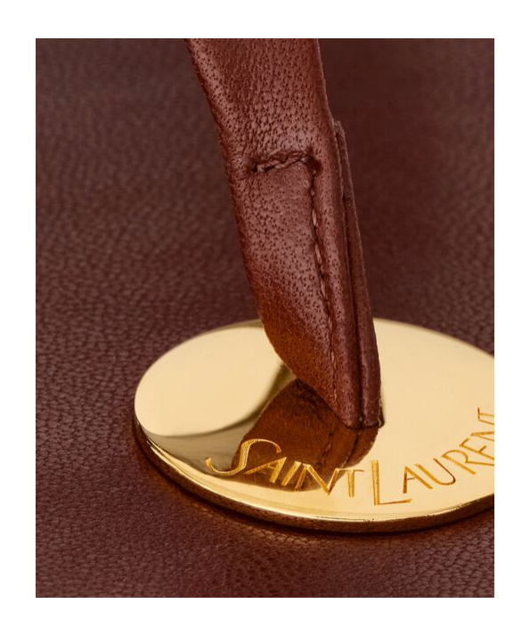Saint Laurent Leather Thong Slides In Brown