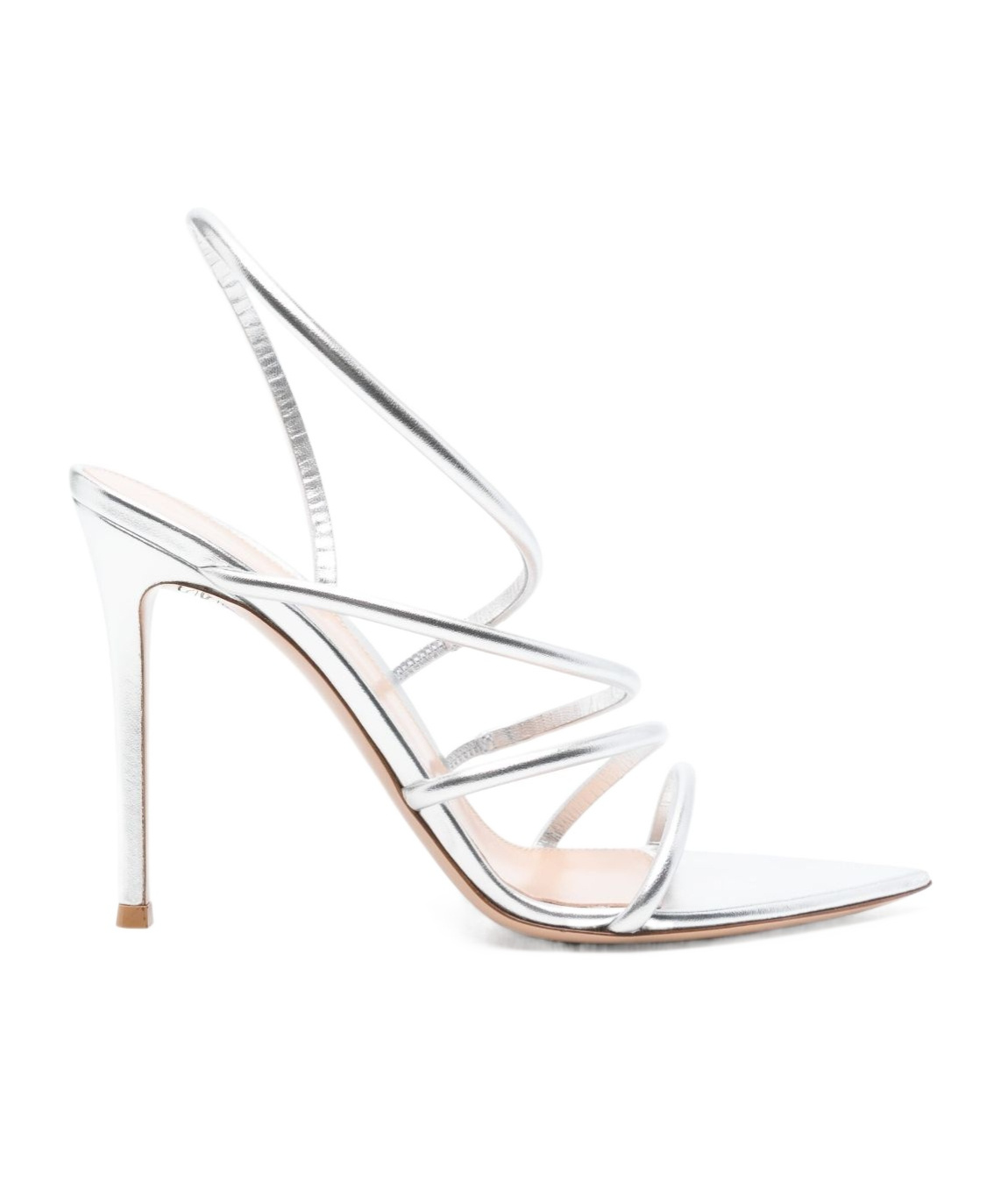 Gianvito Rossi Ettie 105 Stiletto Heel In Silk Silver In Metallic
