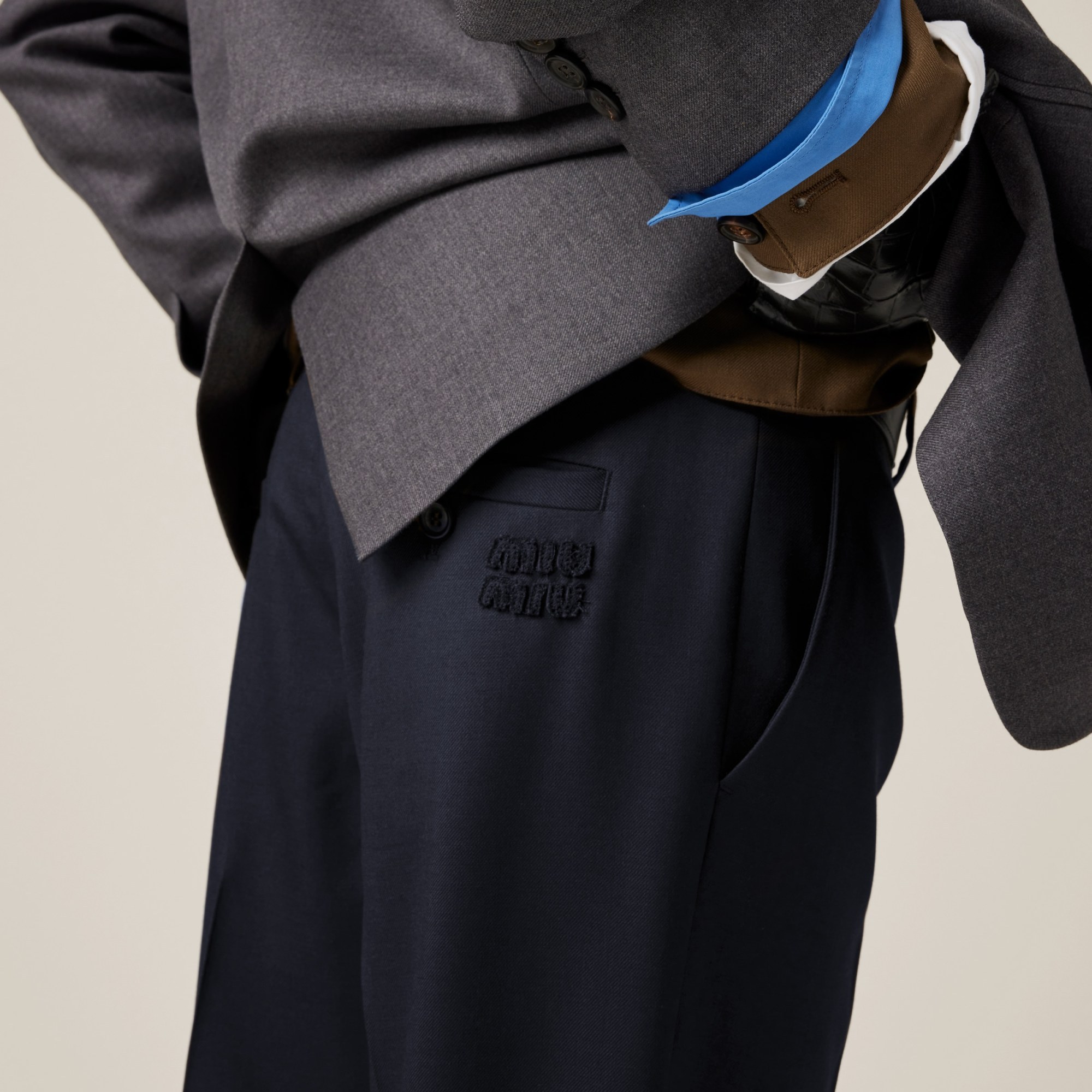 Miu Miu Gabardine Trousers In Black