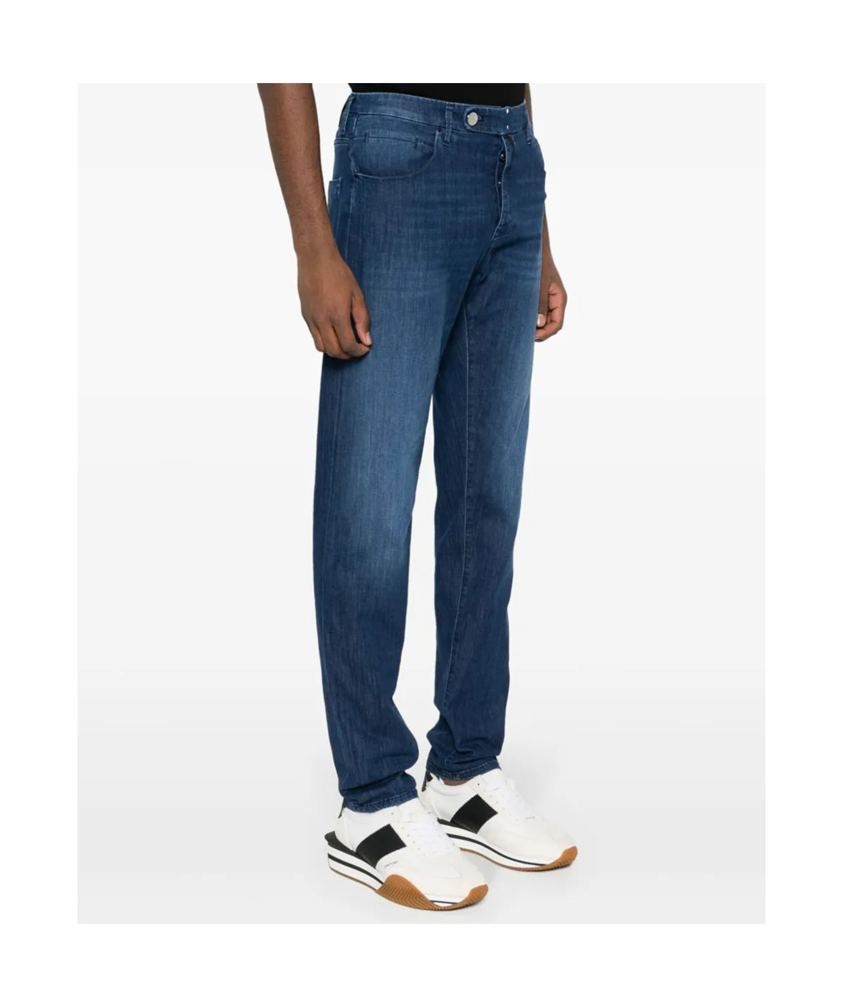 Incotex Trousers With Belt Loops And Five-pocket Design In Blue