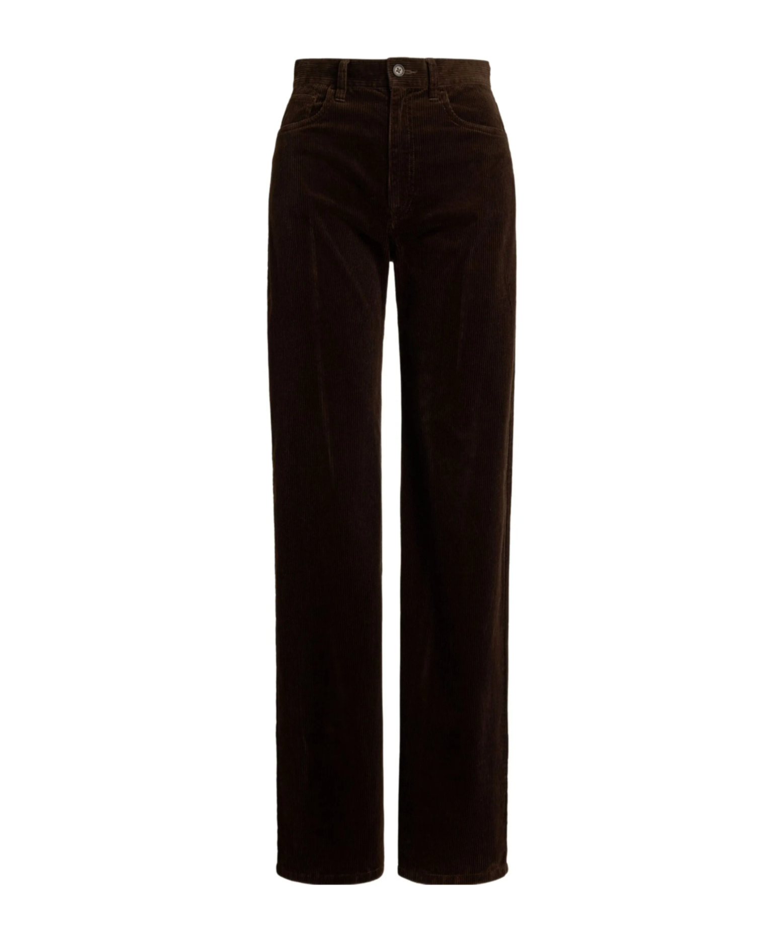 Polo Ralph Lauren Womens Dark Beech Wide-leg High-rise Cotton-corduroy Trousers In Black