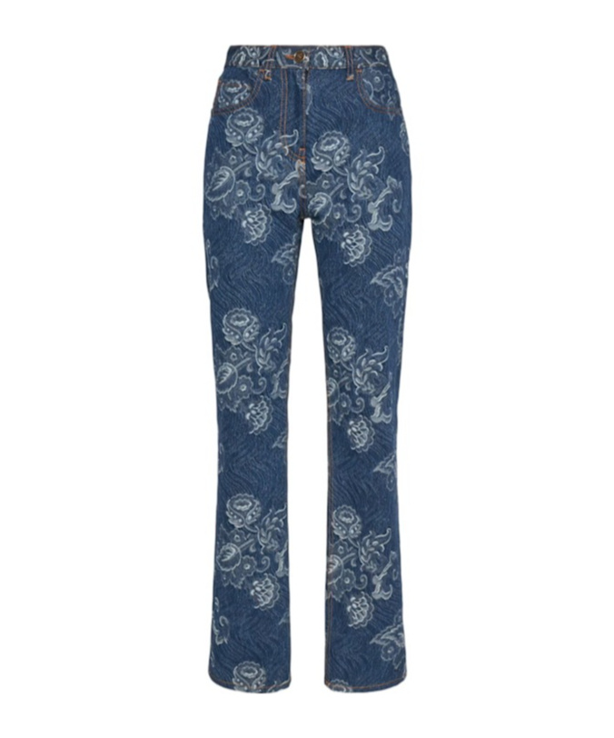 Etro Jeans Im Regular Fit Mit Jacquardmuster In Blue