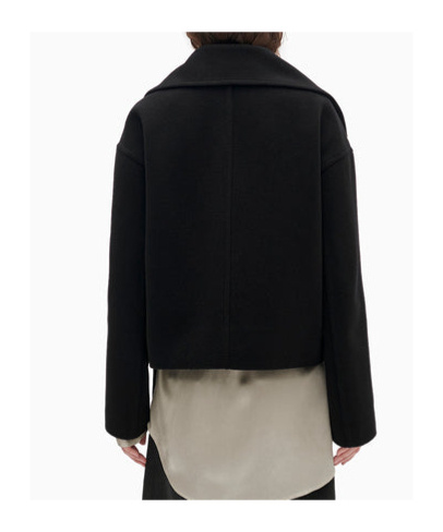 Ann Demeulemeester Ulrica Peacoat In Black