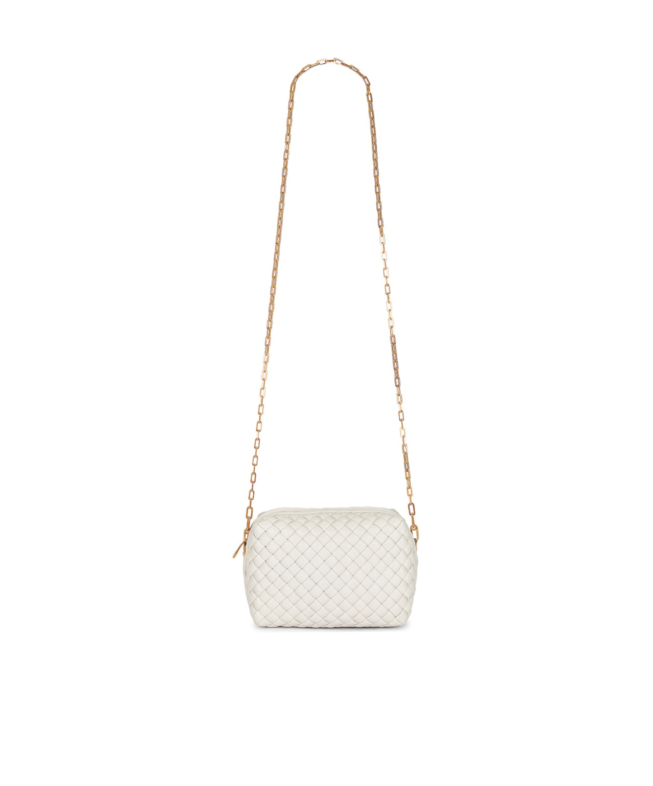 Bottega Veneta Loop Small Intrecciato Napa Shoulder Bag In White