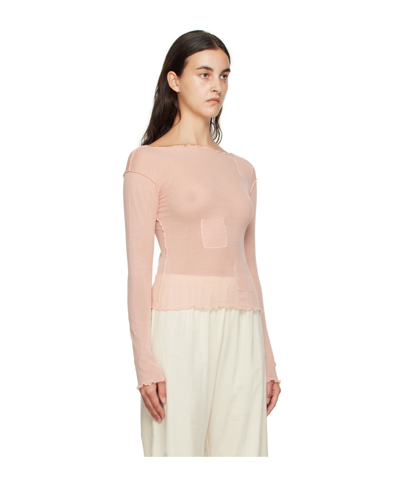 Baserange Pink Gem Long Sleeve T-shirt In Nude
