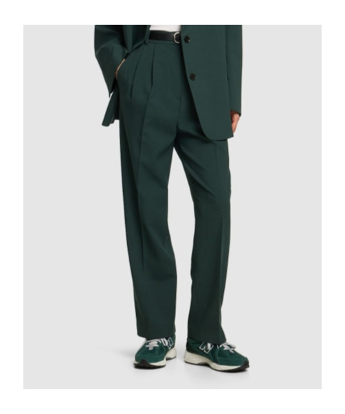 THE FRANKIE SHOP BEA PLEATED TECH TWILL PANTS