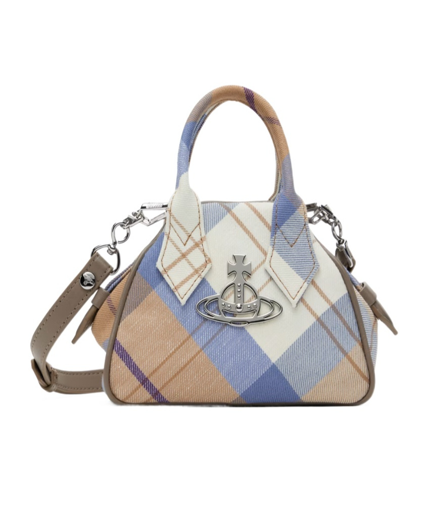 Vivienne Westwood Beige Blue Mini Yasmine Bag In Beige/blue
