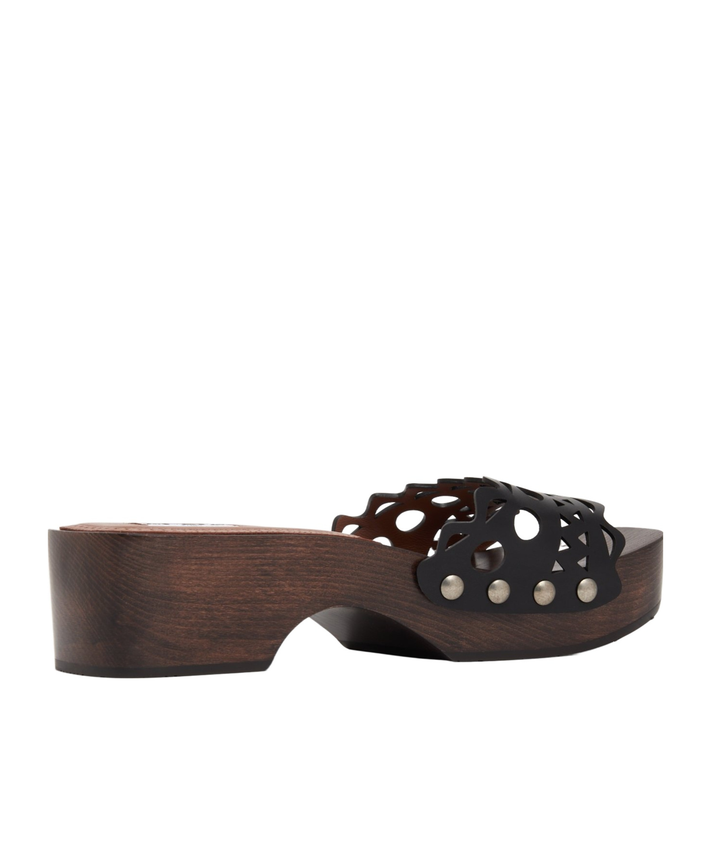 Alaïa Black Wooden Flat Clogs In Black