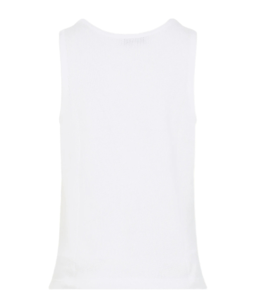 Studio Nicholson Razim Vest Ribbed Texture Round Neckline In White