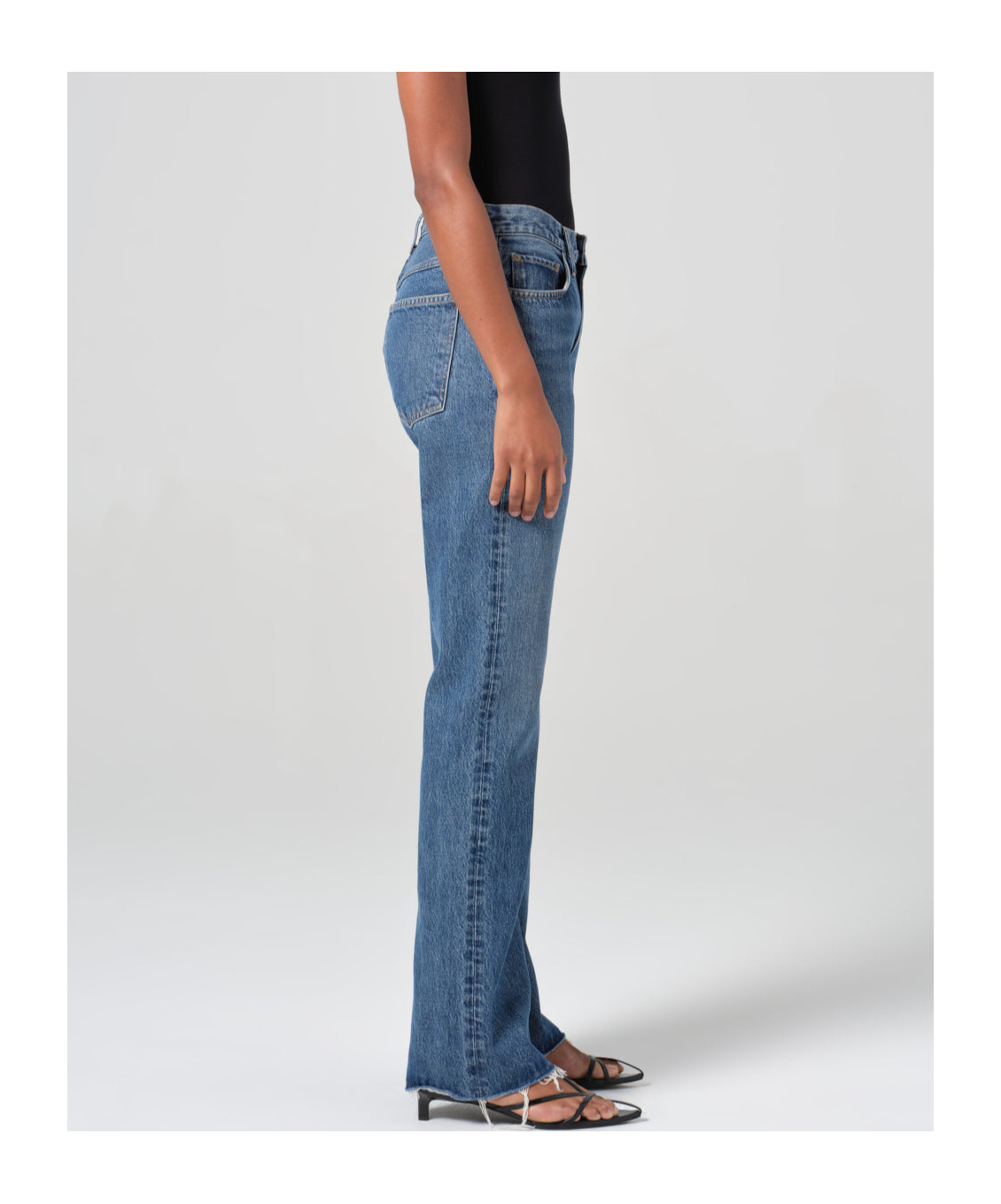 Agolde Blue Jeans With A Faded Effect In Blended Regenerated Denim In Blue