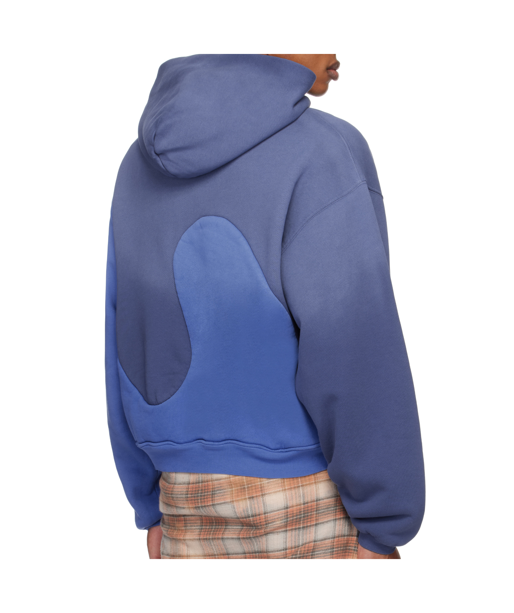 Erl Long-sleeved Hooded Sweatshirt In Blue