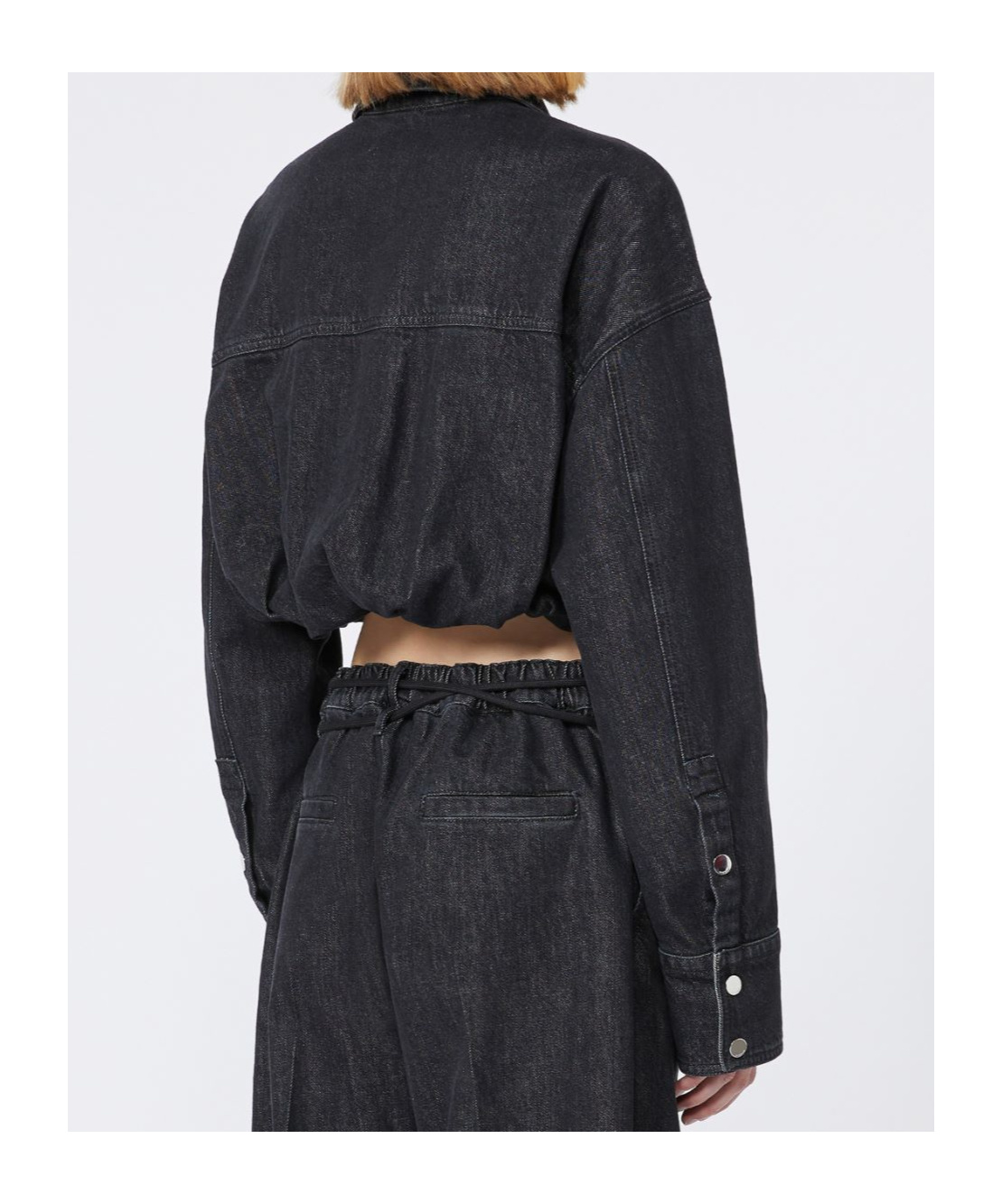 Sportmax Cropped Denim Jacket In Black