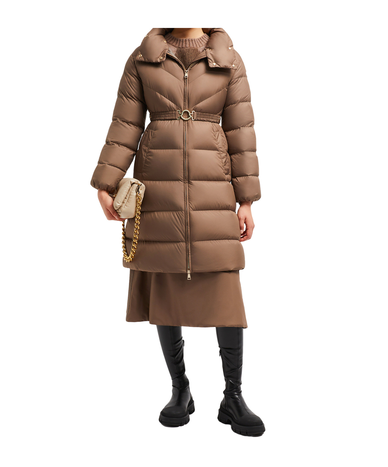 Moncler Brou Coat In Brown