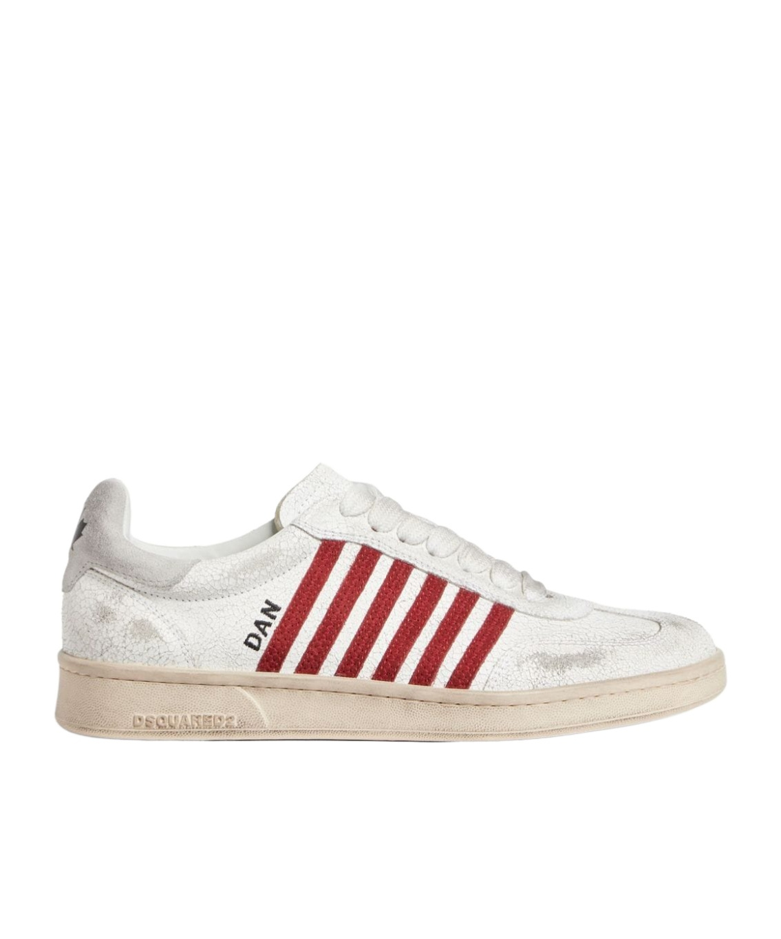 Dsquared2 Distressed Boxer Low-top Sneakers In White