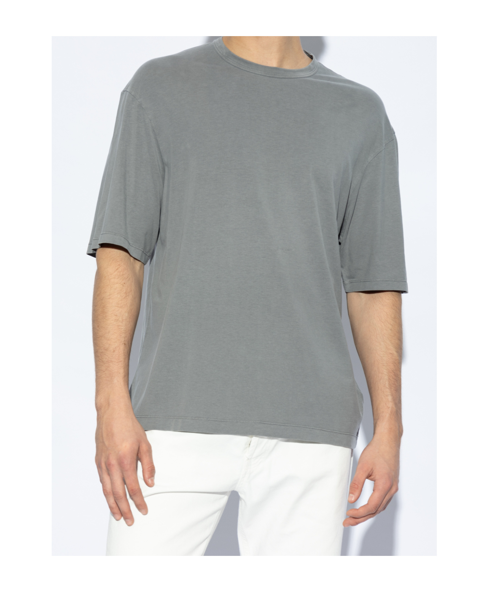 Shop Officine Generale Open-necked Black Shirt In Gray