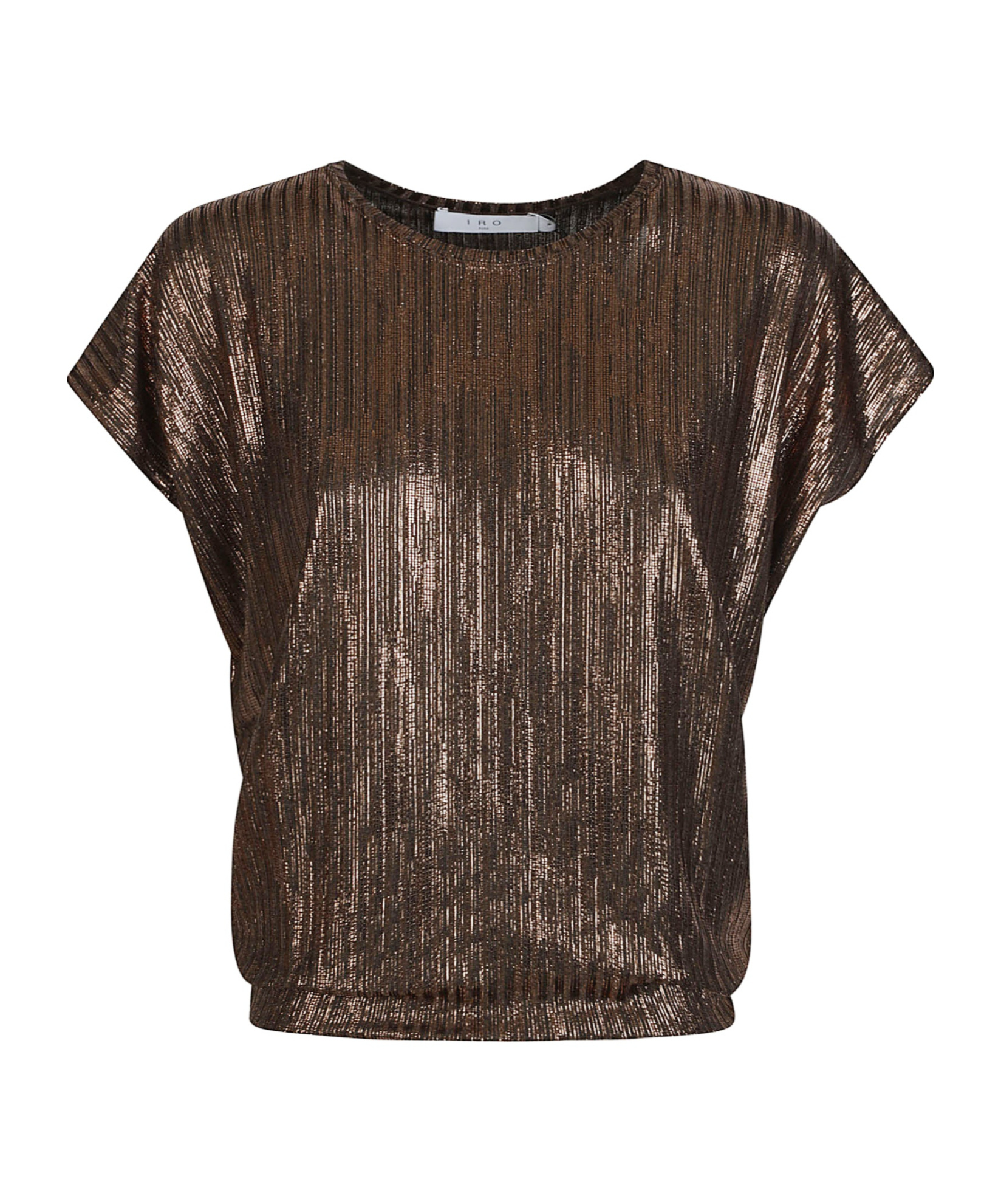Iro Metallic-effect Pleated Top In Green