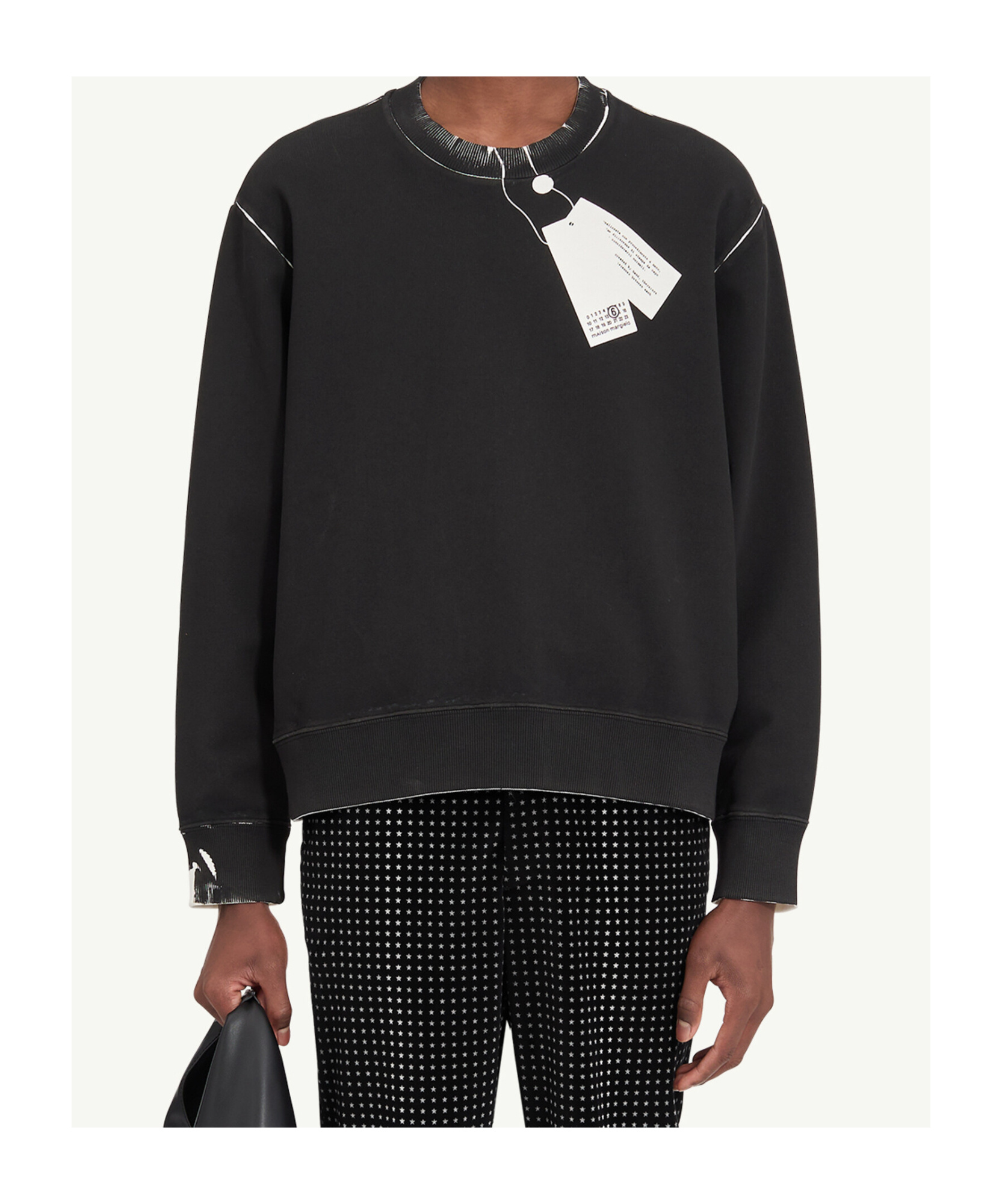 Mm6 Maison Margiela Trompe L'oeil Sweatshirt In Black