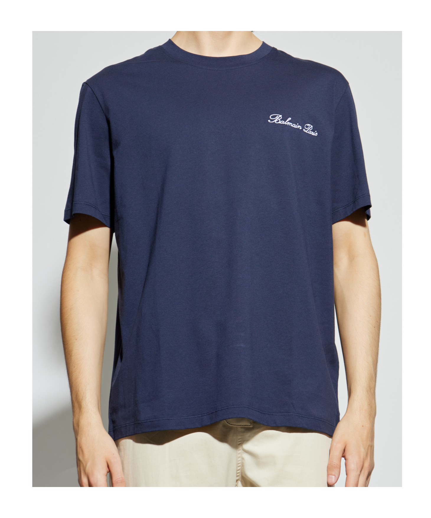Balmain Signature Logo T-shirt In Blue