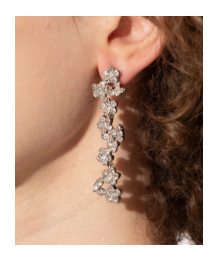 Jil Sander Crystal-embellishment Earrings In Gray