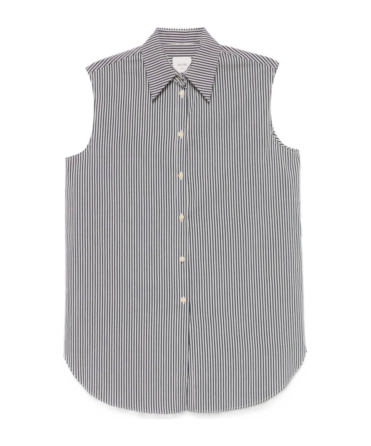 ALYSI LAPEL SLEEVELESS SHIRT 