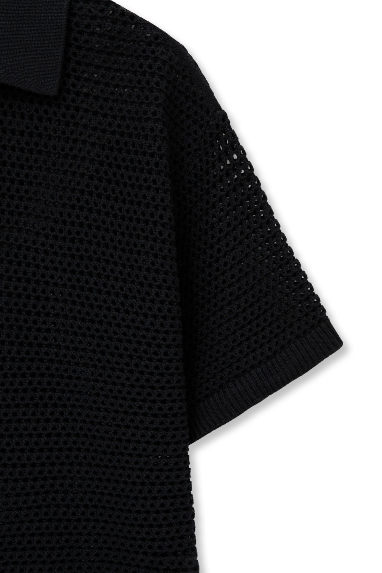 Wooyoungmi Mesh Short-sleeved Sweater In Black