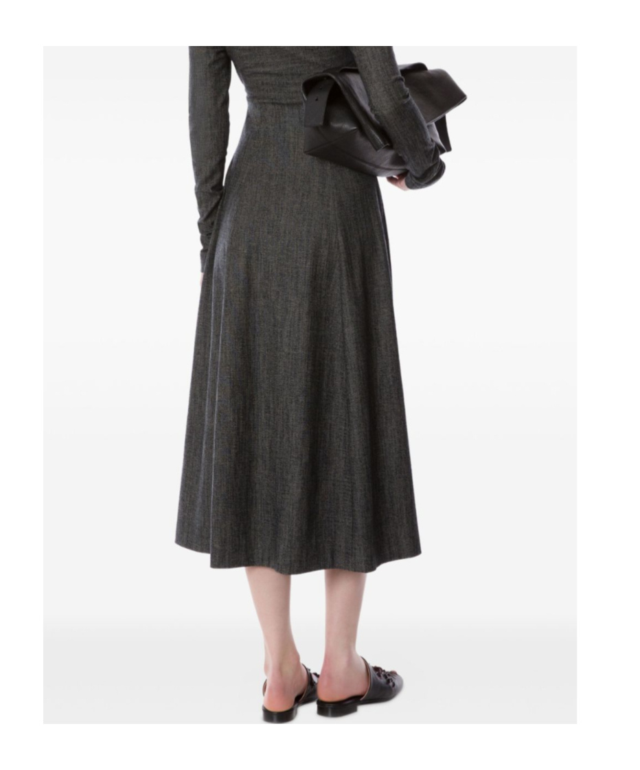 Alberta Ferretti Off-the-shoulder Draped Midi Dress In Gray
