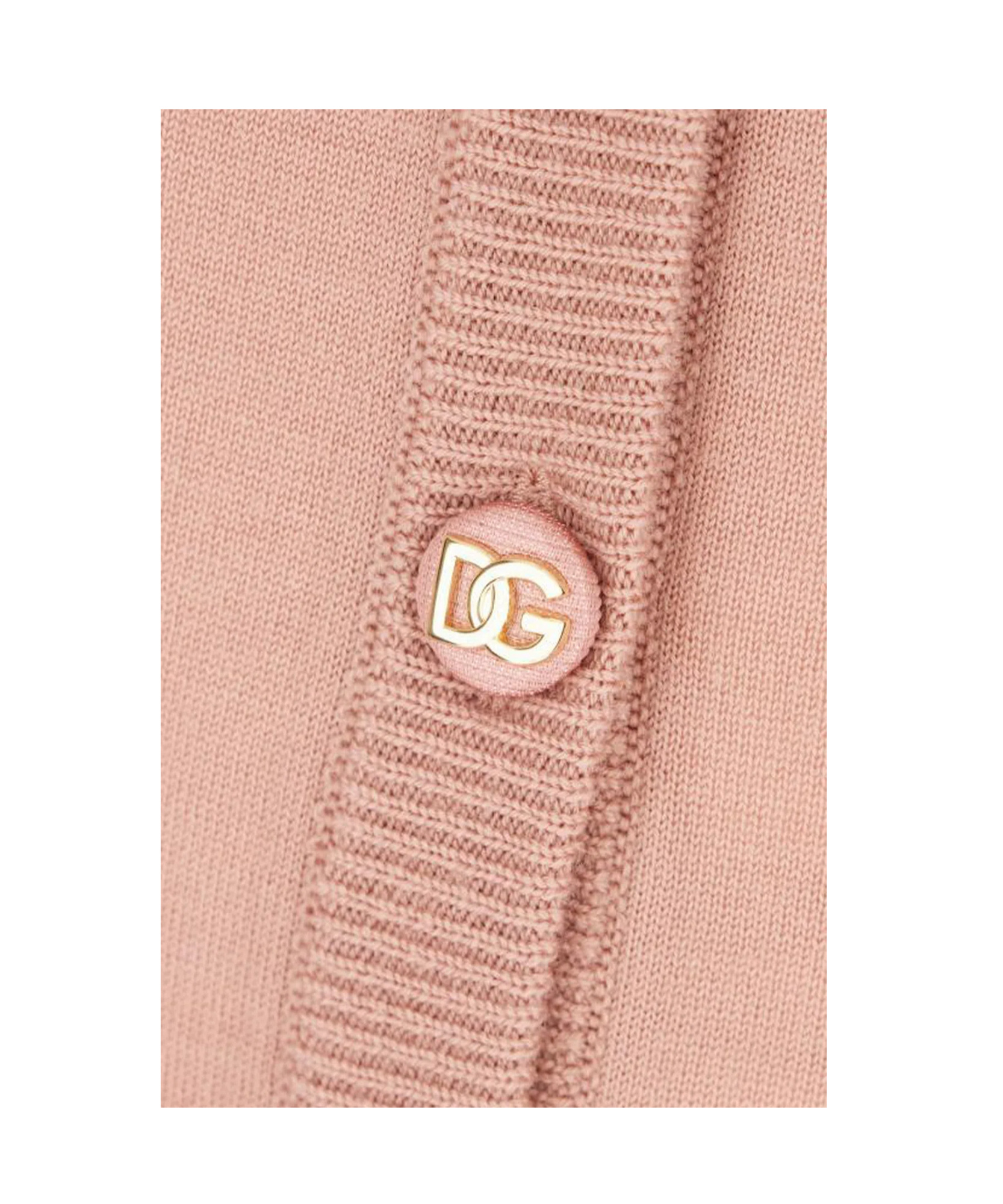 Dolce & Gabbana Virgin Wool Crewneck Cardigan In Nude