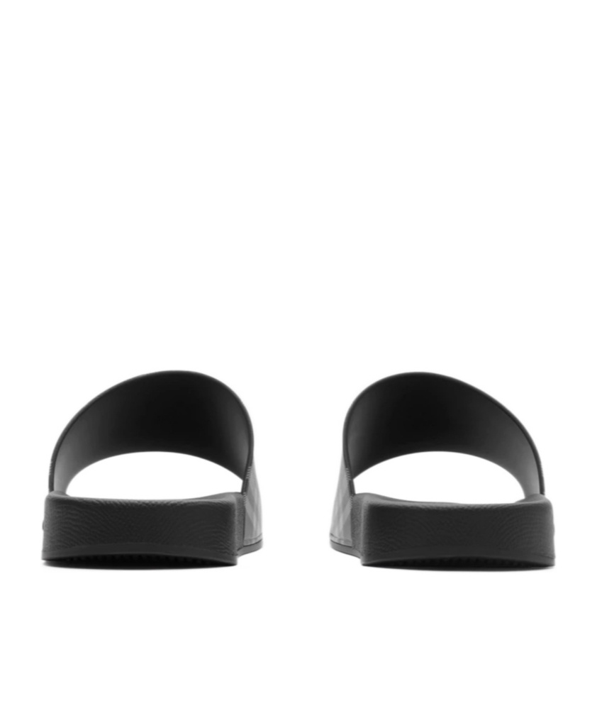 Burberry Green Check Pool Slides In Leaf