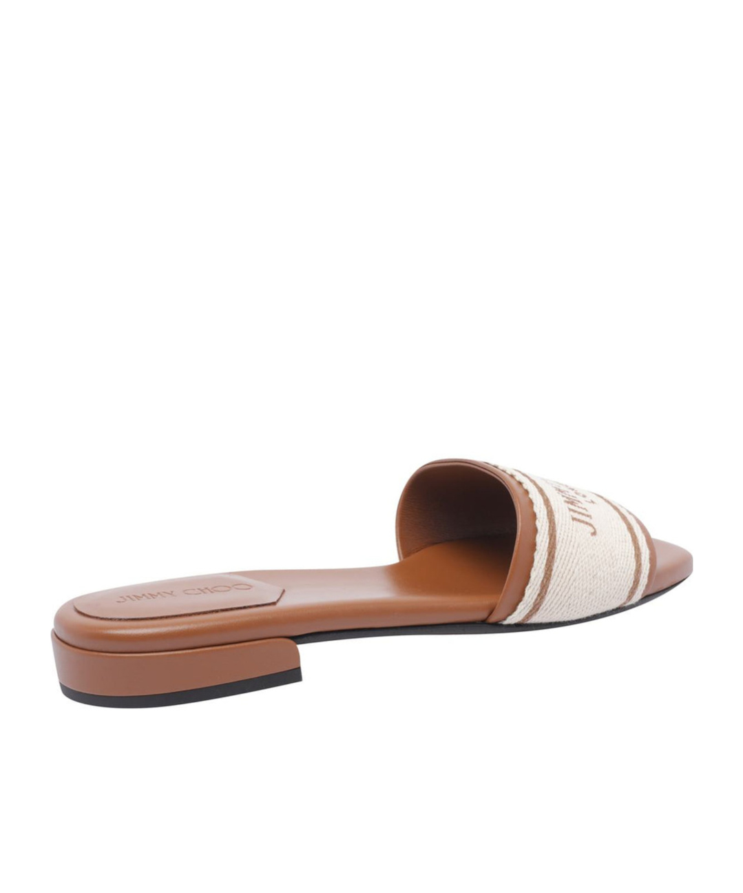 Jimmy Choo Joa Leather Flat Sandals With Round Toe