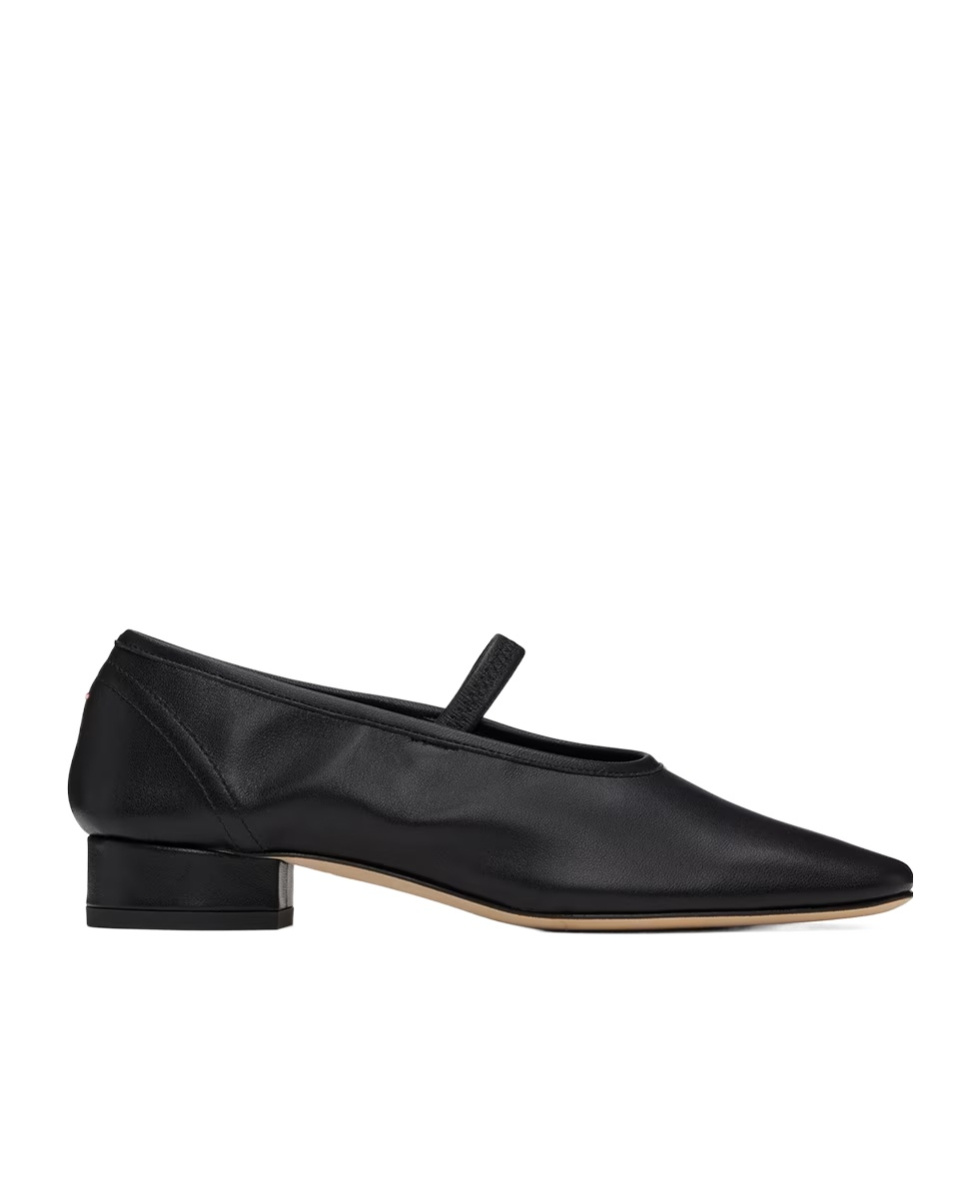 Aeyde Womens Pippa Block-heel Leather Ballet Flats Blac In Black