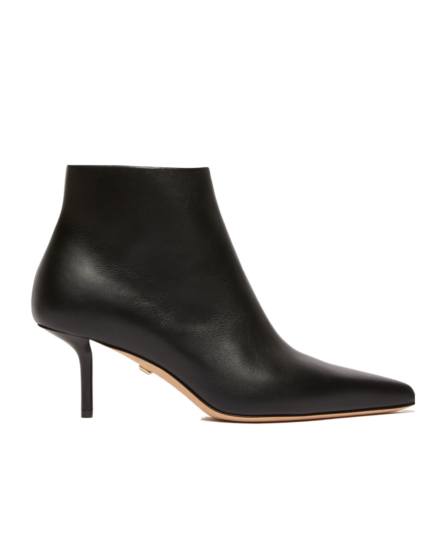 Max Mara Leather Ankle Boots With Zip In Black