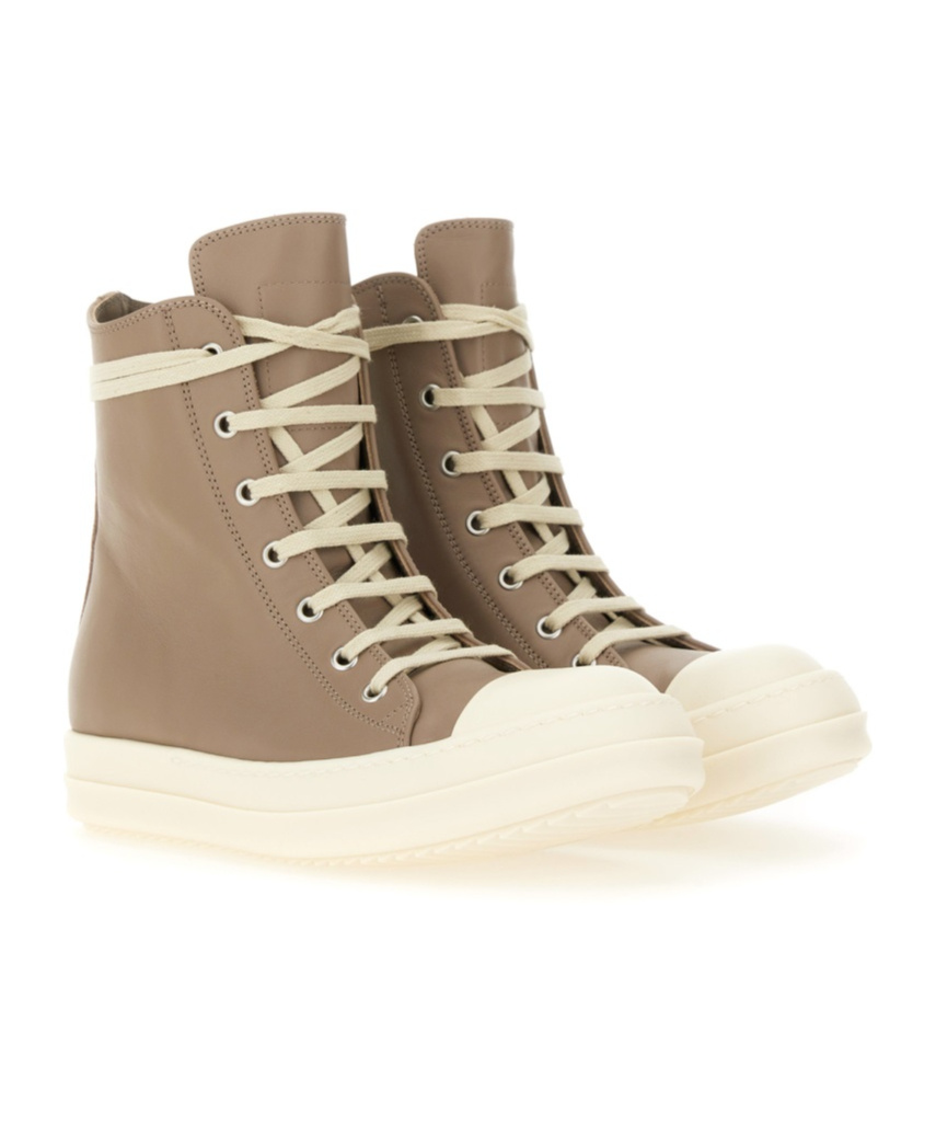 Rick Owens Hollywood High Top Sneakers Flesh And Milk In Neutral