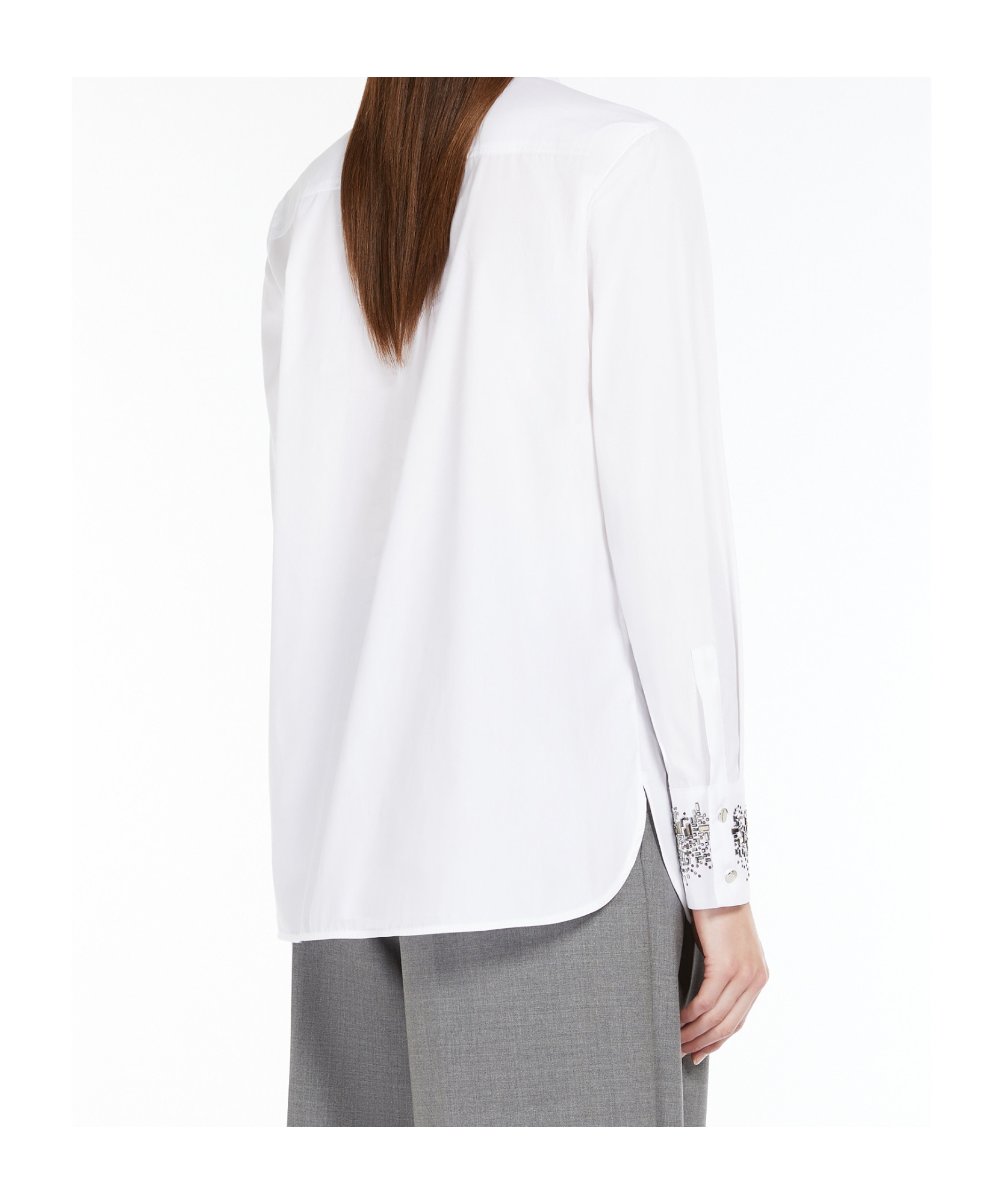 Max Mara Crystal-embellish Shirt In White