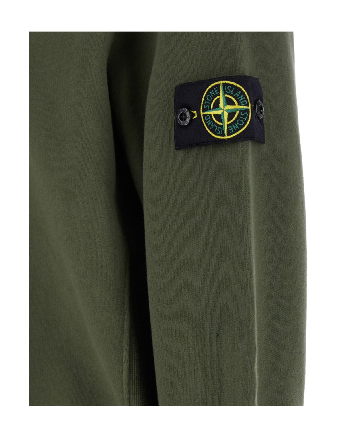 Stone Island Compass-badge Cotton Sweatshirt In Green