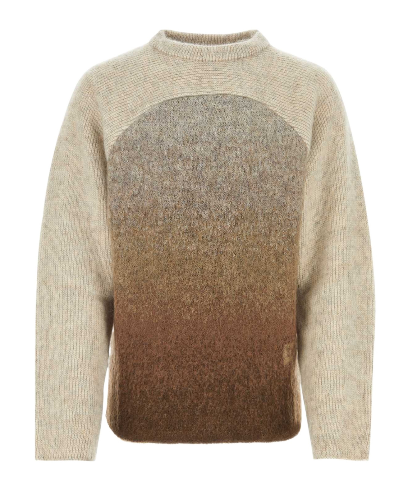 Erl Gradient Mohair Blend Knit With Relaxed Silhouette In Nude