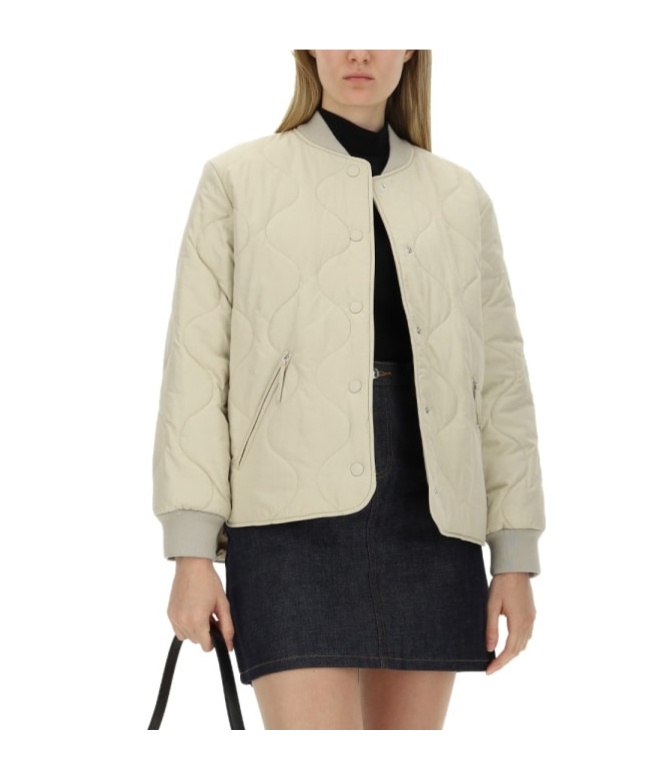 Apc A.p.c. Quilted Buttoned Jacket In White