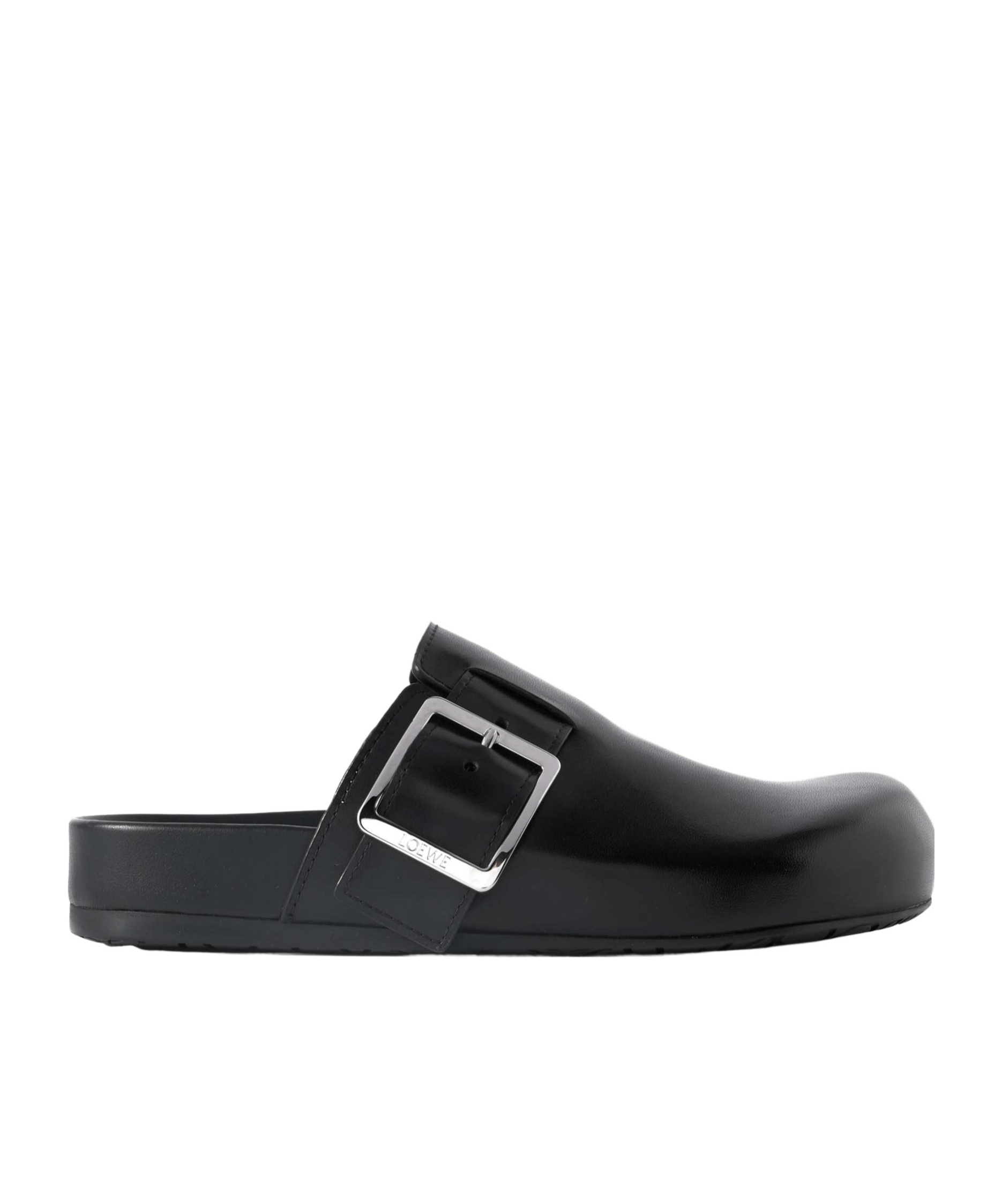 Loewe Ease Buckle Leather Clogs In Black