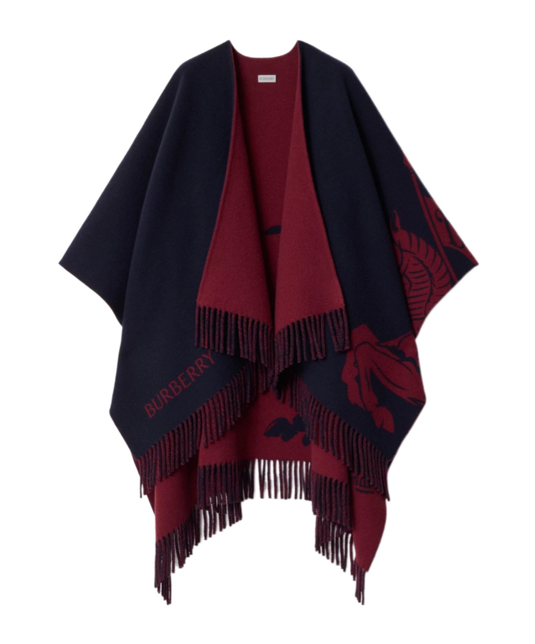 Burberry Ekd Wool Cashmere Cape In Multi