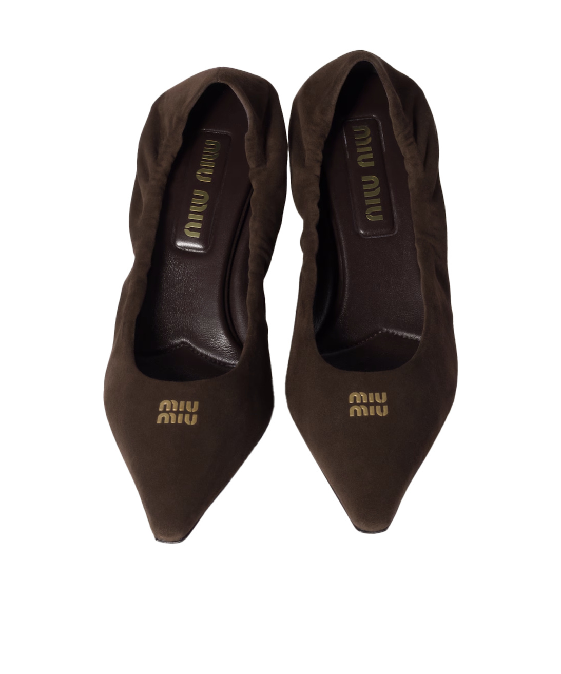 Miu Miu 55 Ruched Suede Pumps In Black