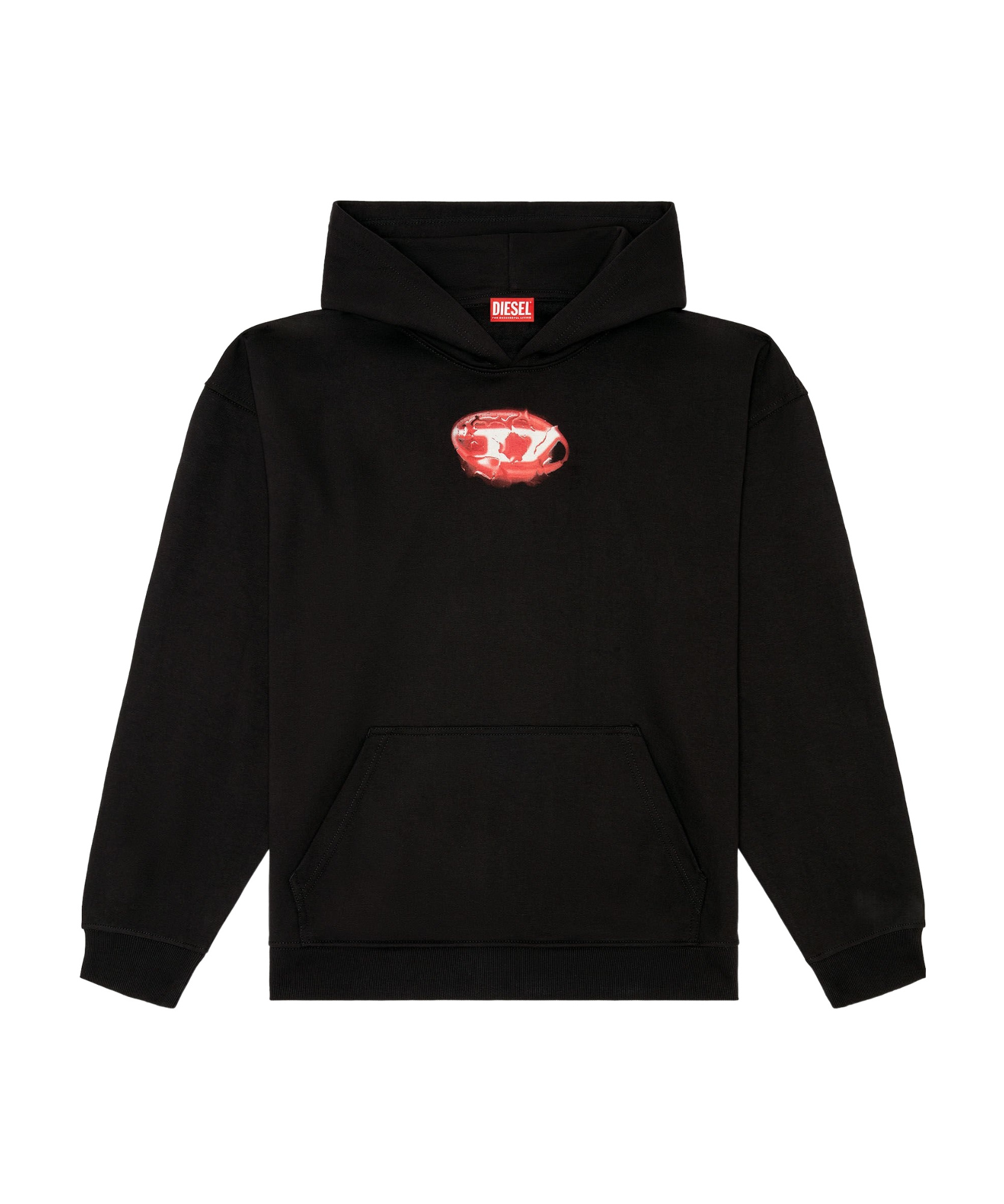 Diesel S-boxt-k3 Cotton Hoodie In Black