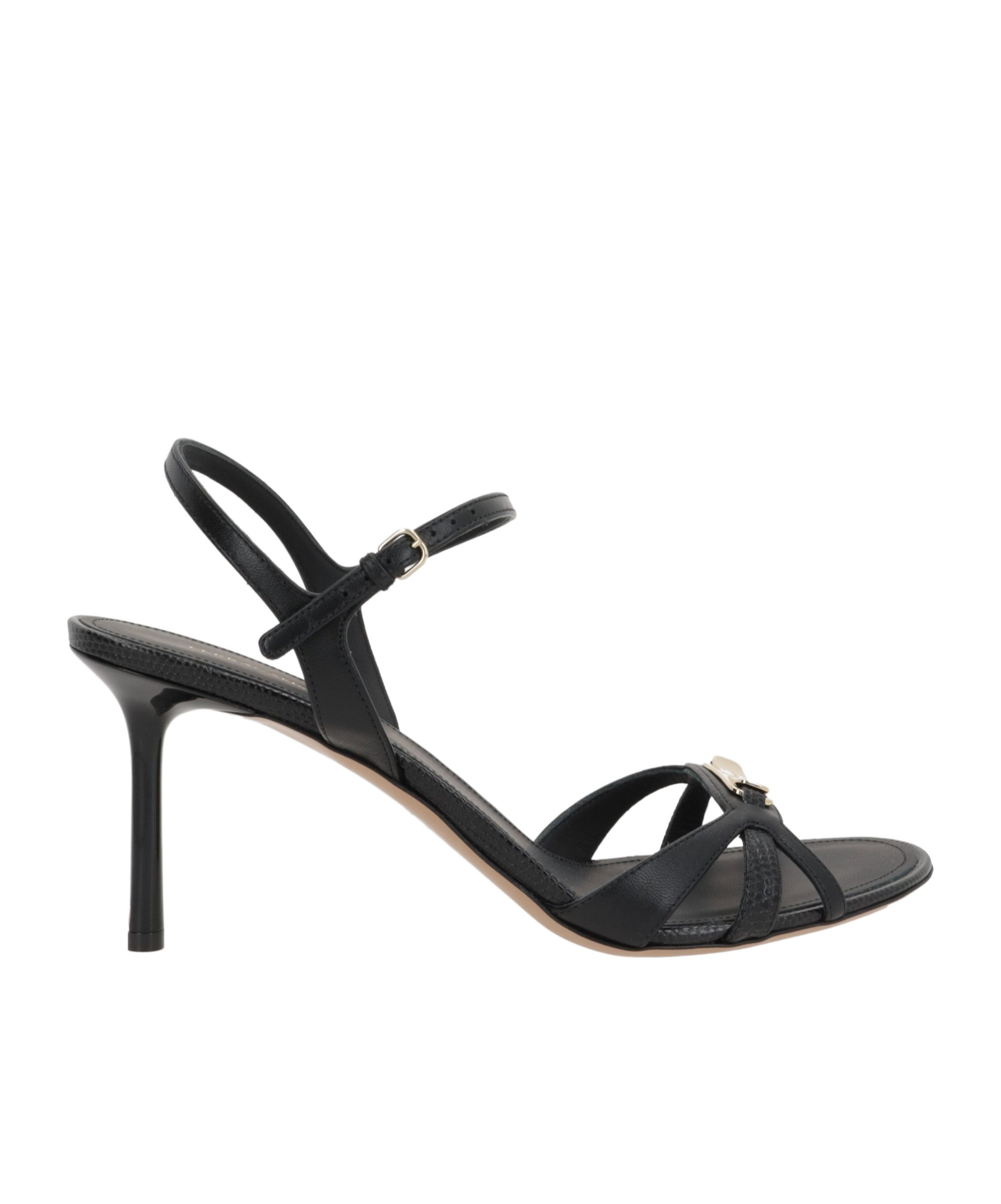 Ferragamo Strappy Sandal With New Vara Buckle In Black