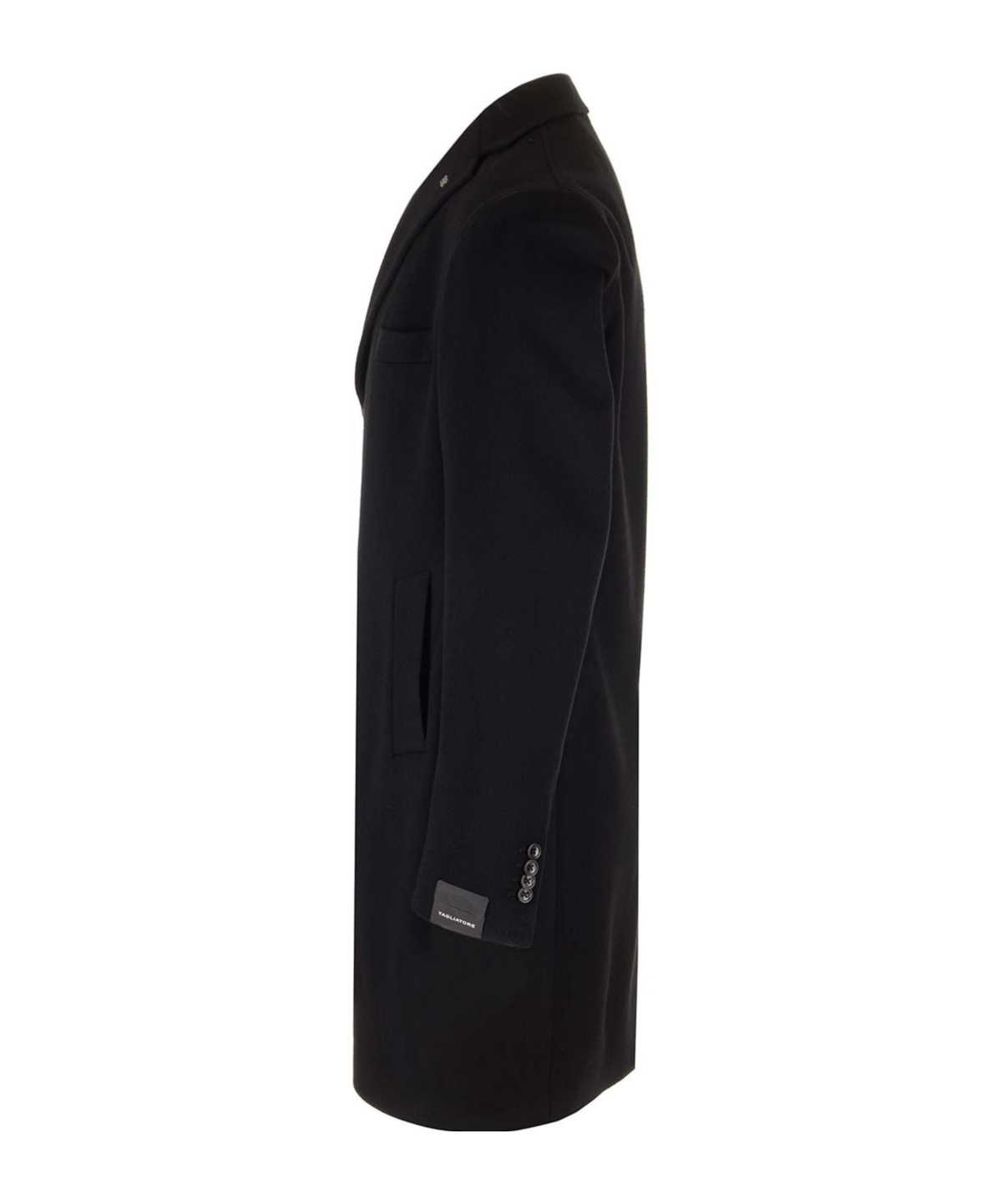 Tagliatore Tailored Coat With Notch Lapel And Pockets In Black