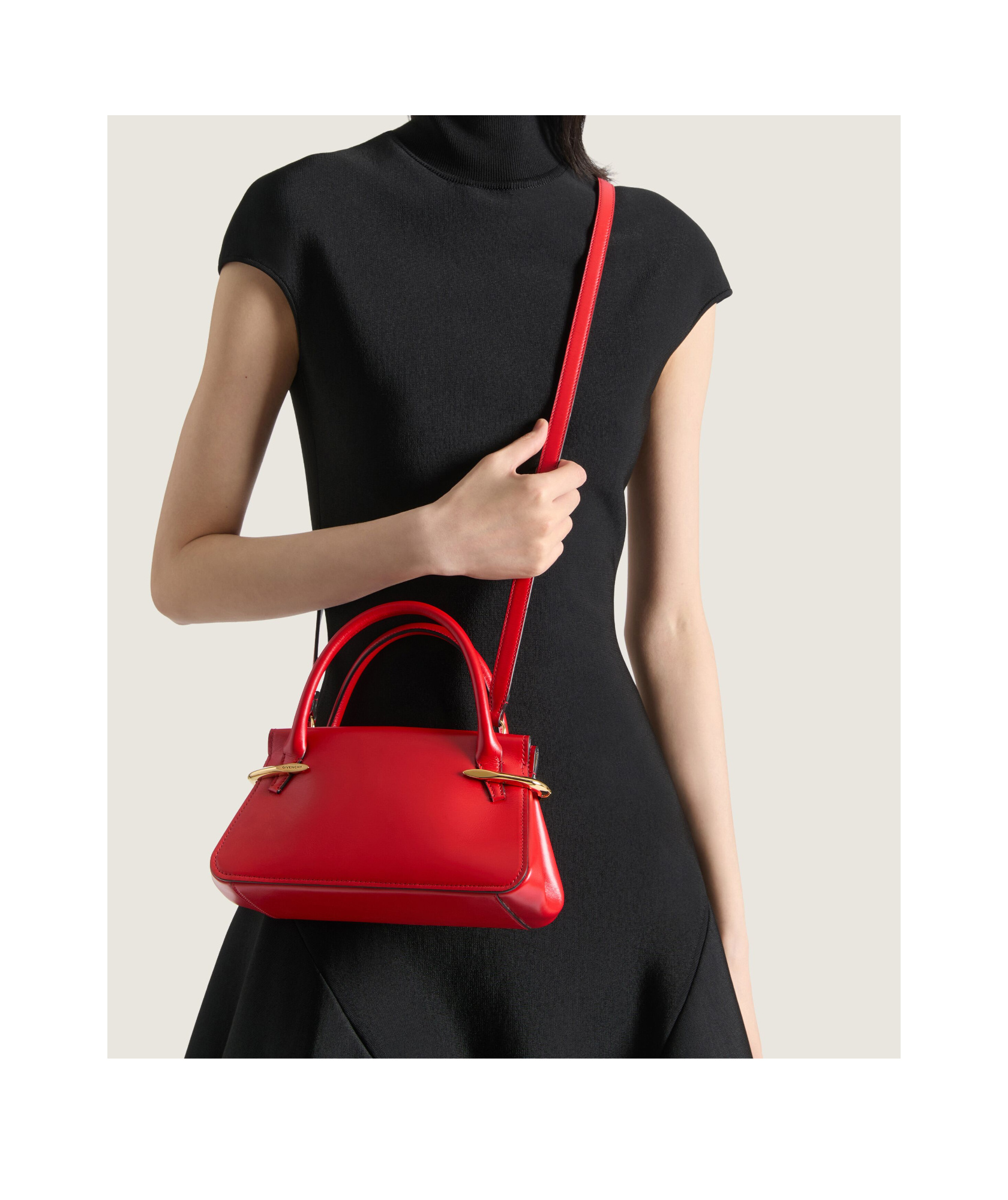 Givenchy Mini Pinch Bag In Leather In Red