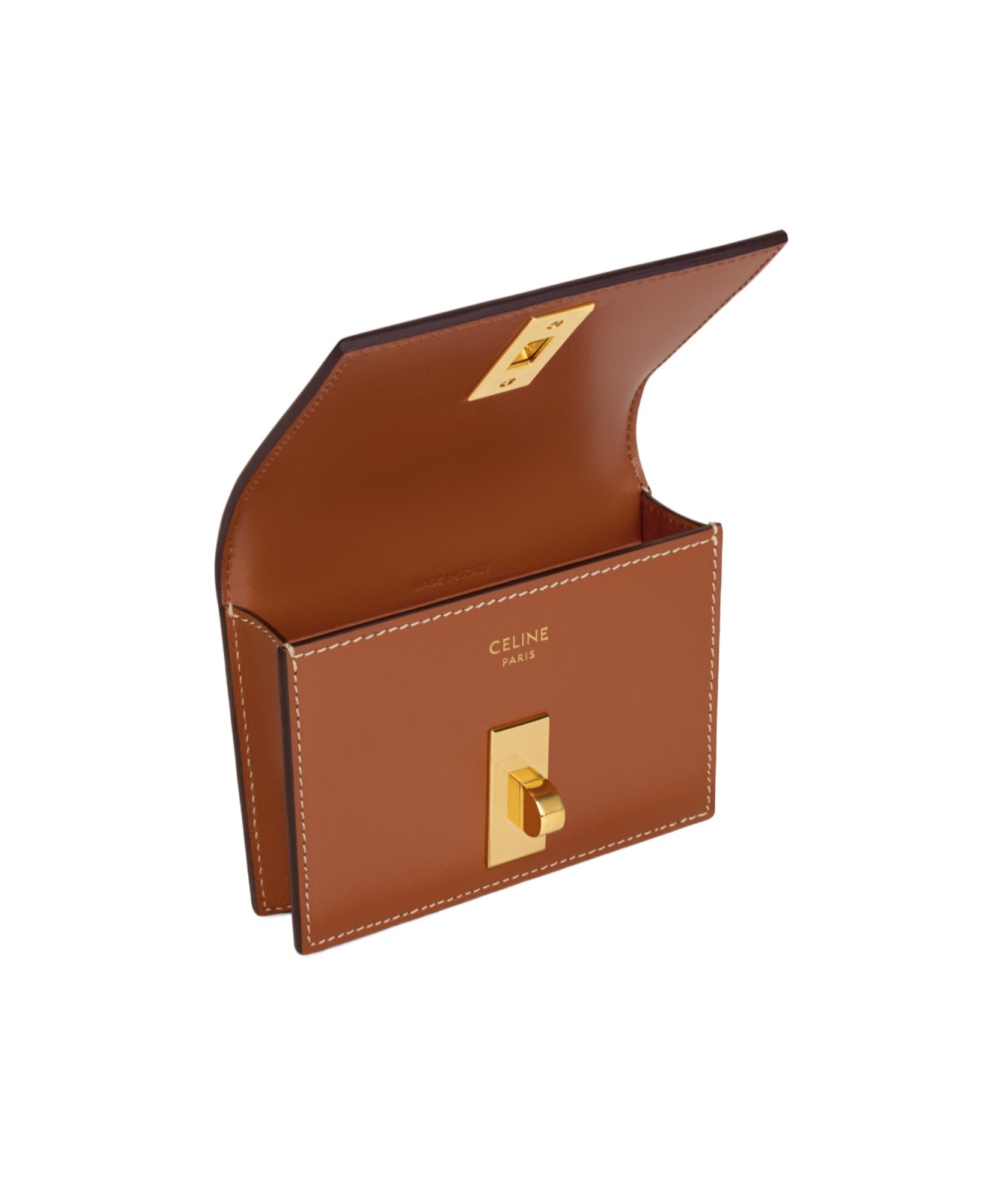 Celine Triomphe Logo Wallet In Brown