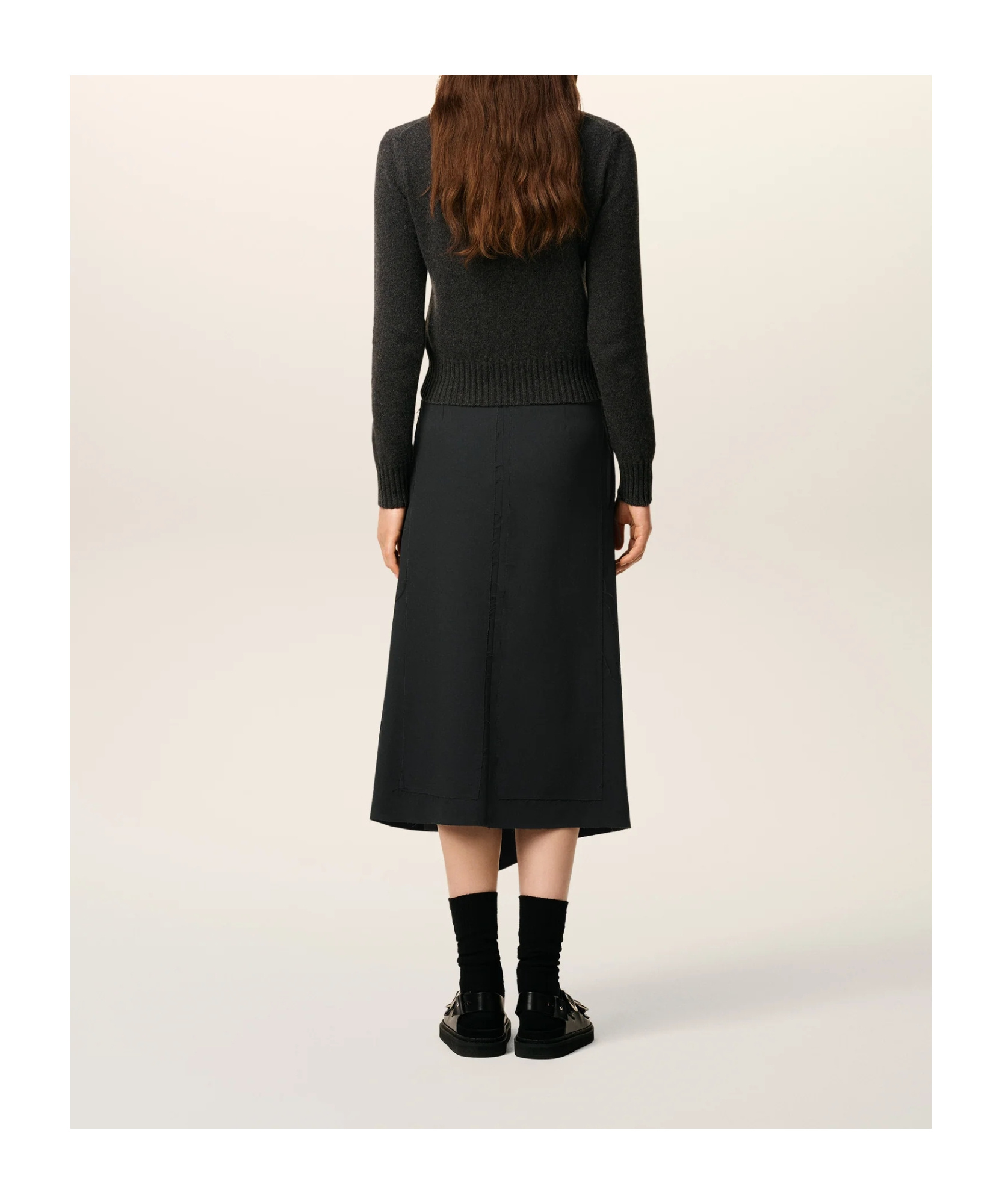 Ami Alexandre Mattiussi Wrap Asymmetrical Wool Skirt In Black