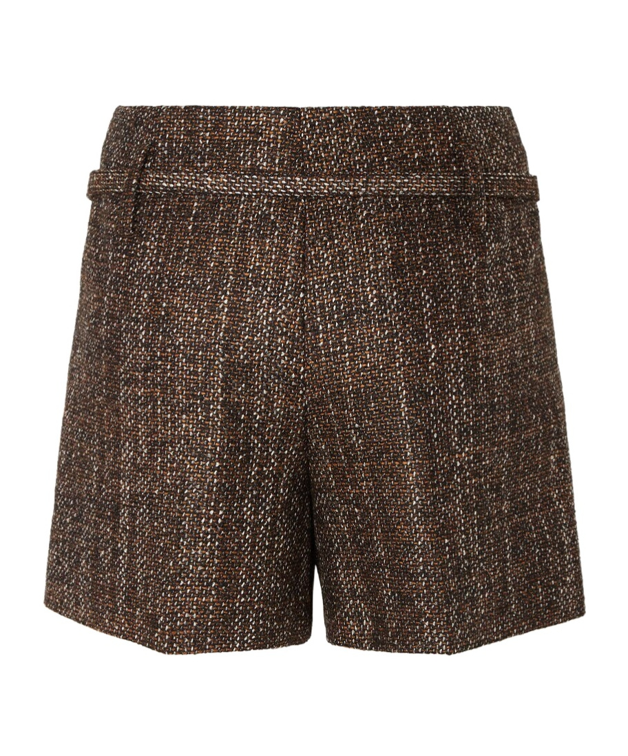 Fendi Women Alpaca And Wool Shorts In Brown