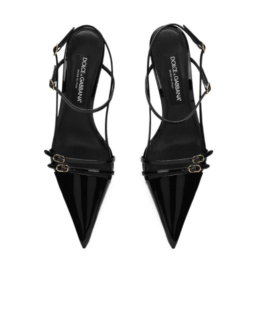 Dolce & Gabbana Dg Patent Leather Slingback Pumps In Black