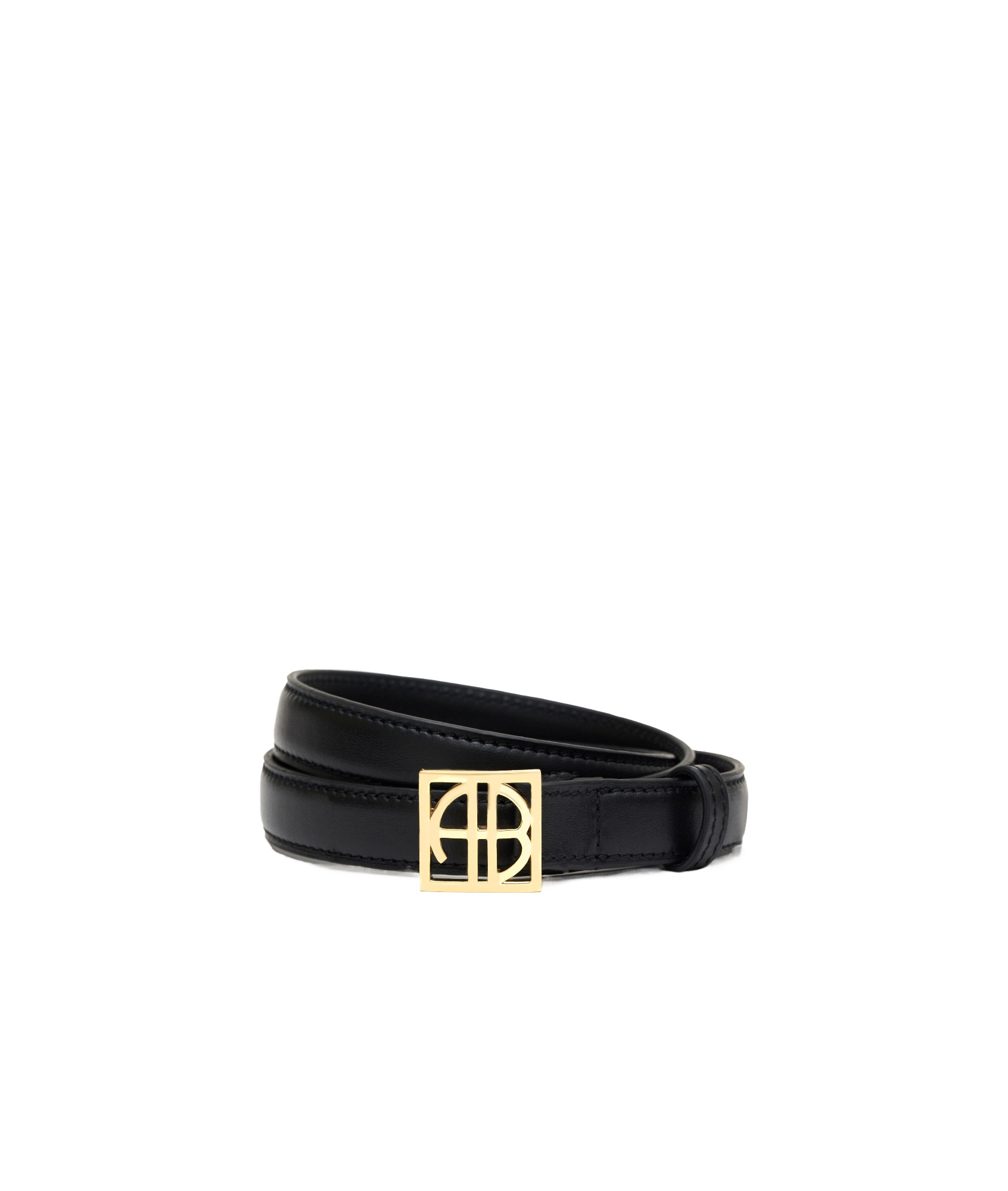 Shop Anine Bing Monogram Belt In Black