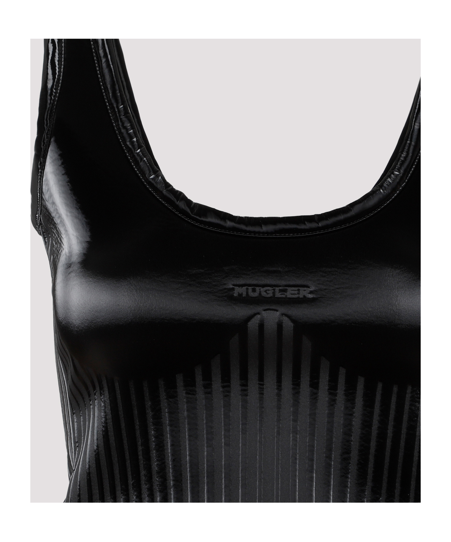 Mugler Embossed Scuba Minidress In Black