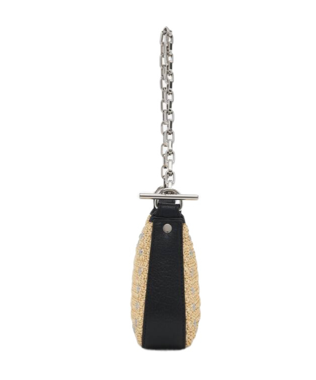 Alexander Mcqueen T-bar Mini Studded Woven Chain Top-handle Bag